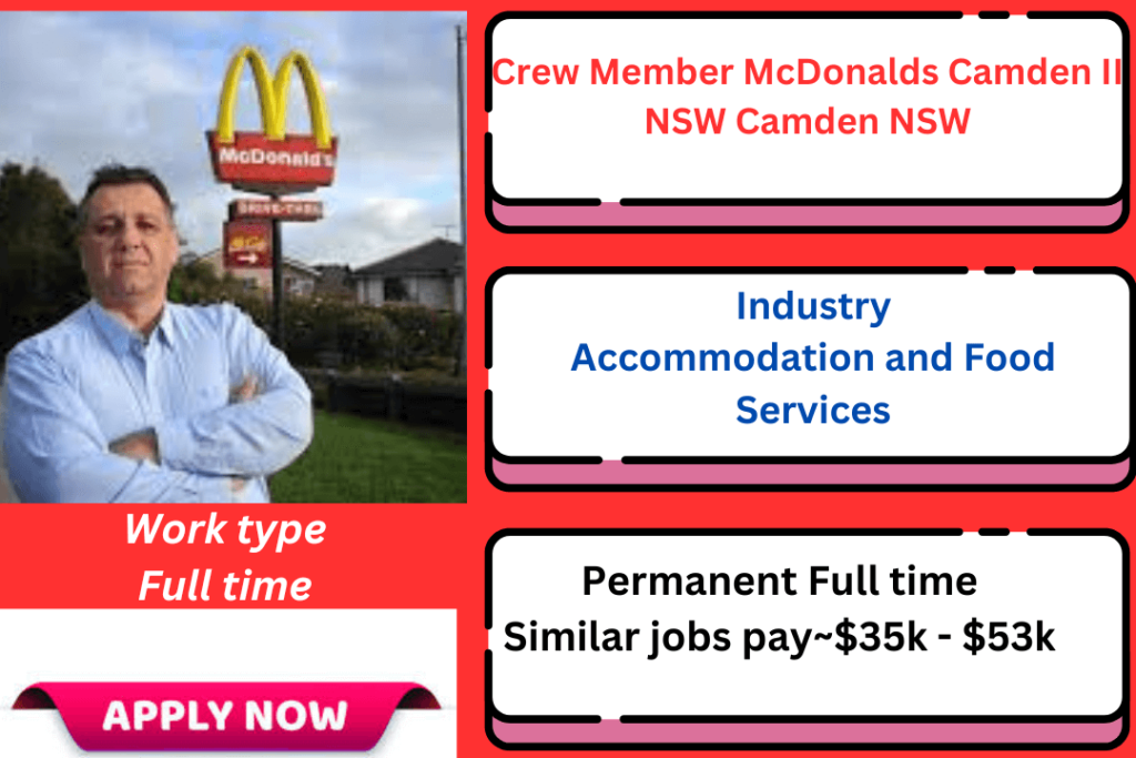 Crew Member McDonalds Camden II NSW  Camden NSW