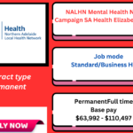 Nurses participating in the NALHN Mental Health Nursing Campaign by SA Health in Elizabeth Vale, SA.