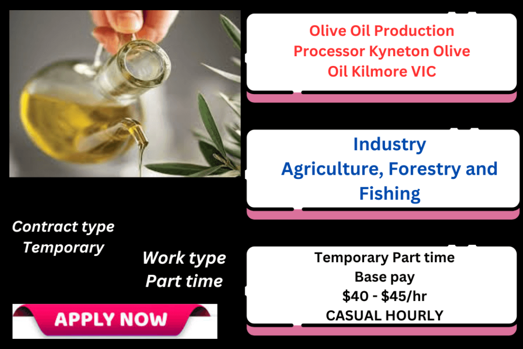 Olive Oil Production Processor Kyneton Olive Oil Kilmore VIC