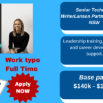 Senior Technical Writer Sydney job opportunity at Lanson Partners.