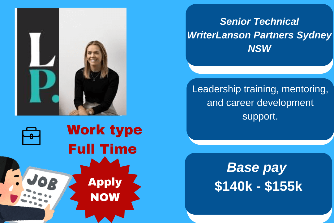 Senior Technical Writer Sydney job opportunity at Lanson Partners.