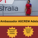 AllCrew Brand Ambassador engaging with students at Adelaide event