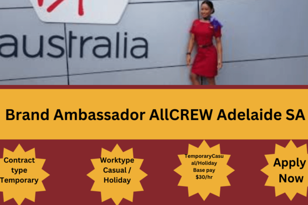 AllCrew Brand Ambassador engaging with students at Adelaide event